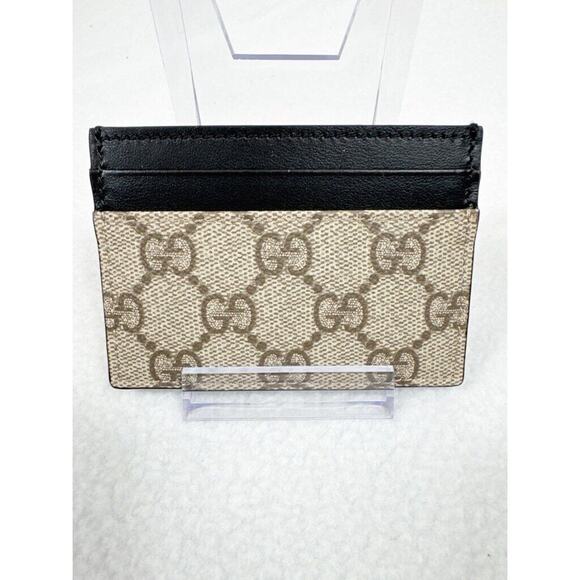 New Gucci Beige & Black Card Holder Wallet With COA - Picture 2 of 7